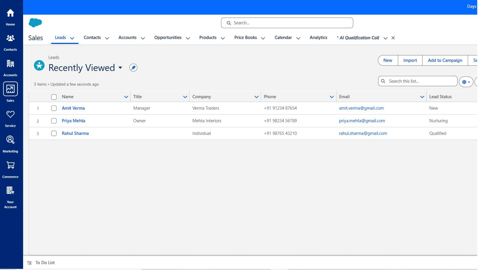 Salesforce real estate CRM screenshot one