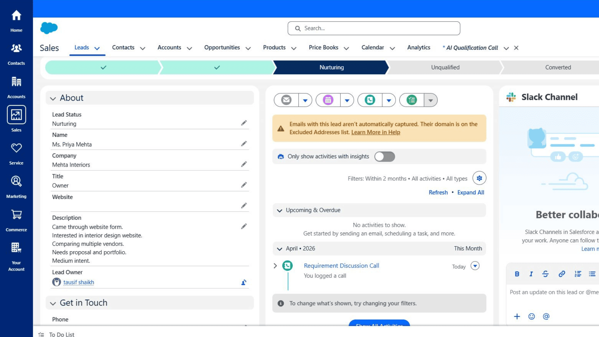 Salesforce real estate CRM screenshot three