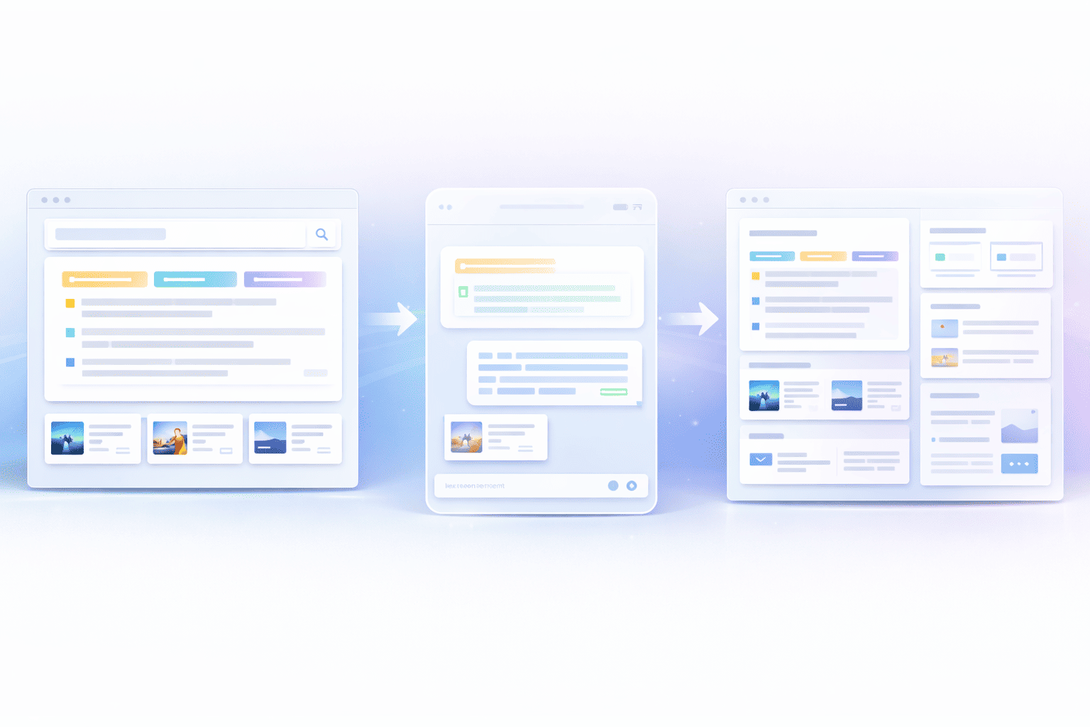 Illustration showing different forms of AI visibility such as citations, mentions, and recommendations