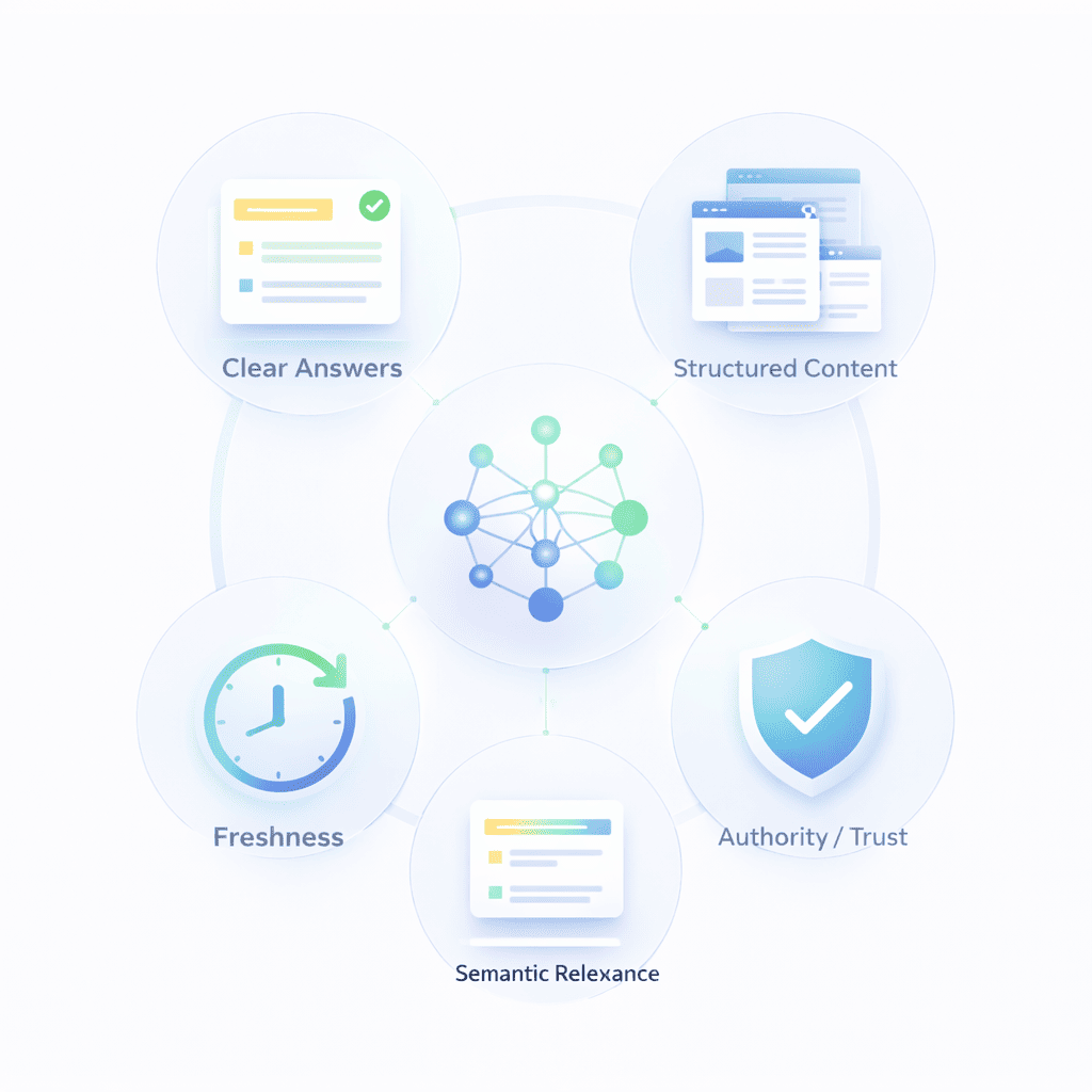 Illustration of different query types and how they trigger AI visibility opportunities