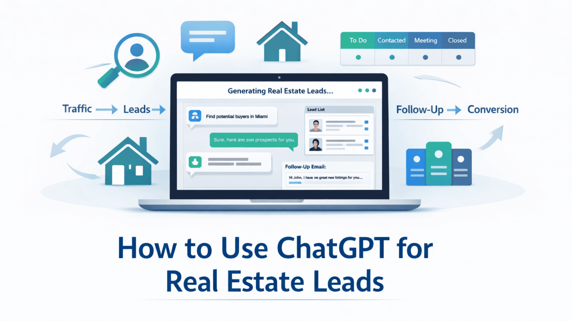 ChatGPT generating real estate leads, follow-up messages, and conversion workflows for property buyers